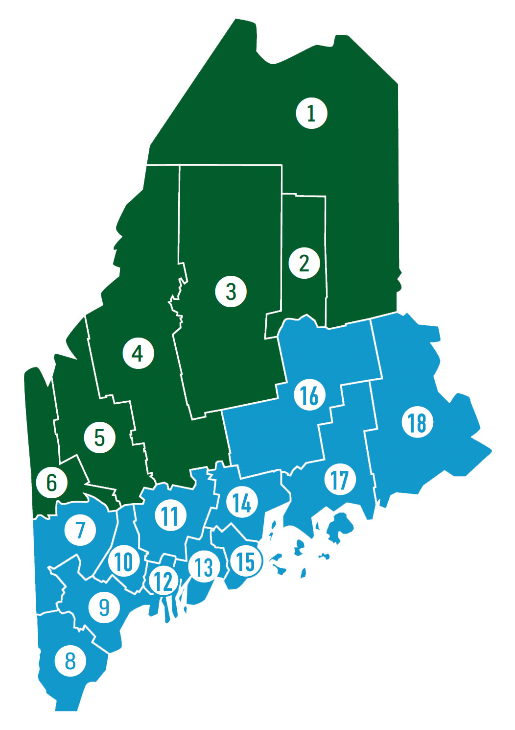 Map of North and South Regions