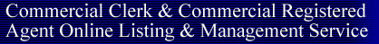 Commercial Clerk & Commercial Registered Agent Online Listing & Management Service